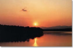 多摩湖の夕焼け